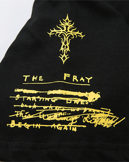 Layered Sleeve Grunge Graphic Long Sleeve T-Shirt