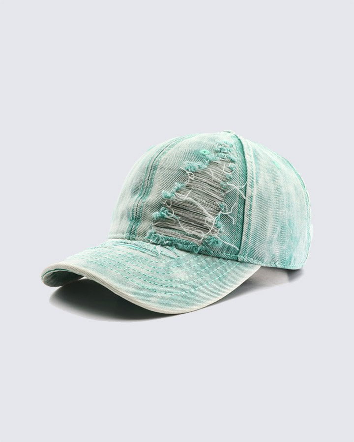 Distressed Washed Peaked Cap