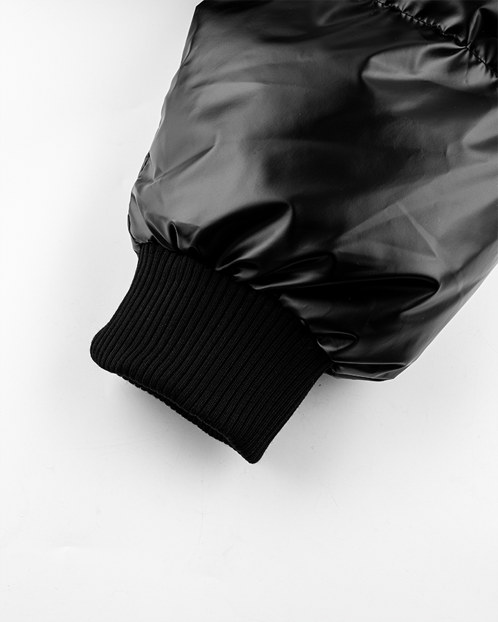 Glossy Fleece-Lined Puffer Jacket