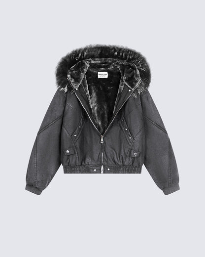 Faux Fur-Lined Hooded Coats