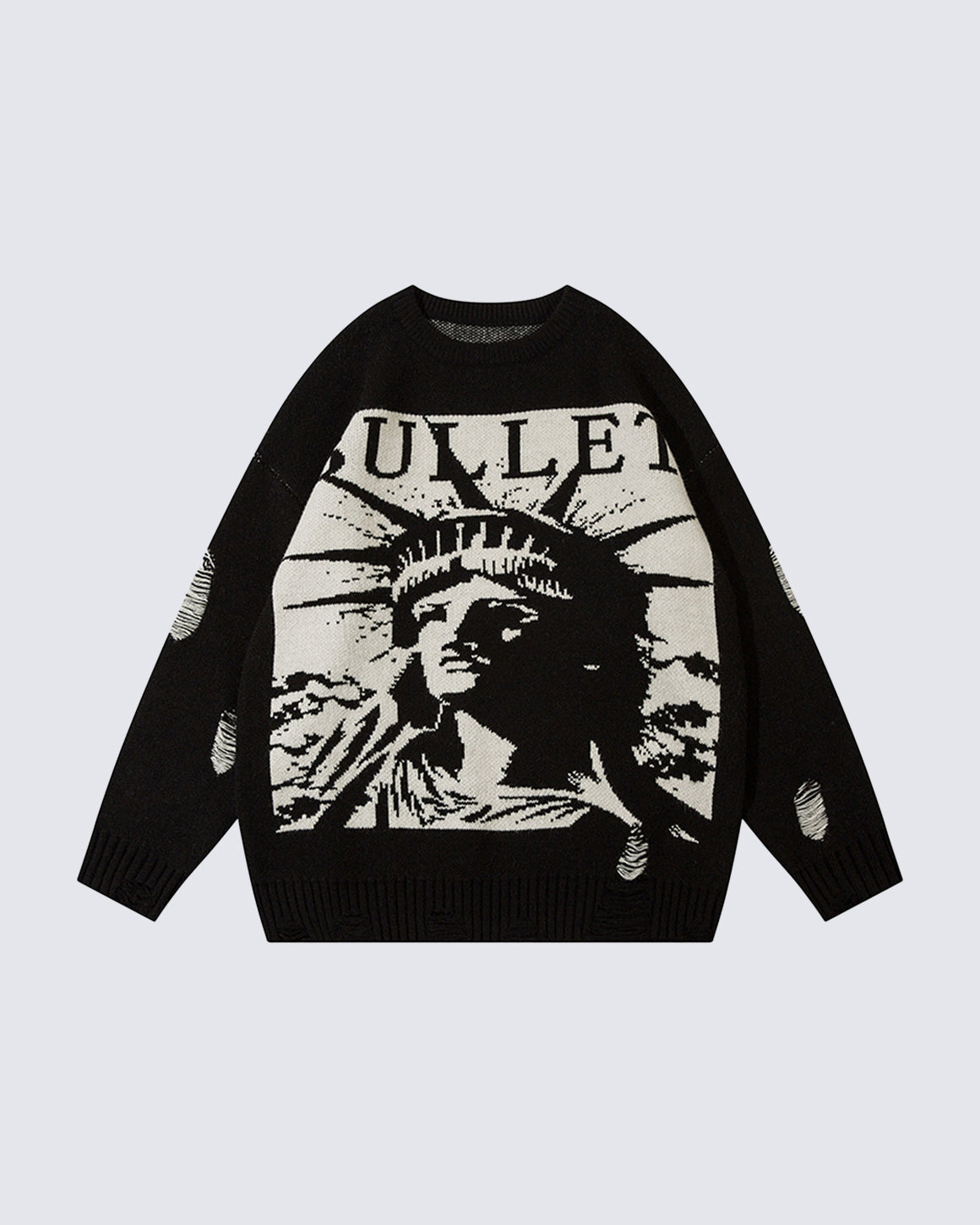 European-American Retro Character Crewneck Sweater