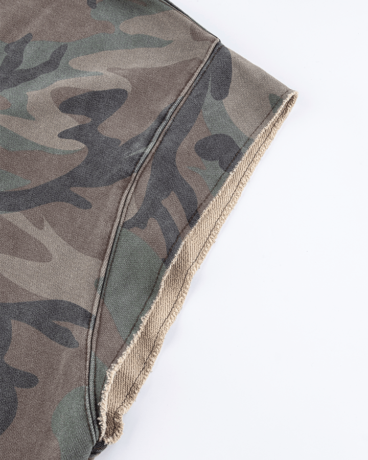 Graffiti Camo Sleeveless Oversized T-Shirt