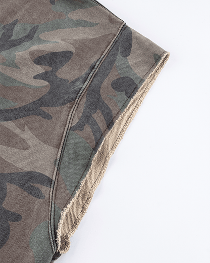 Graffiti Camo Sleeveless Oversized T-Shirt