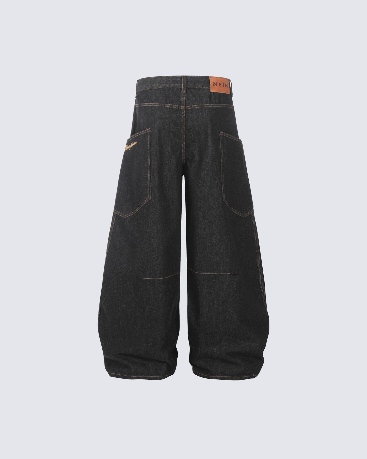 Curved Seam Denim Pants