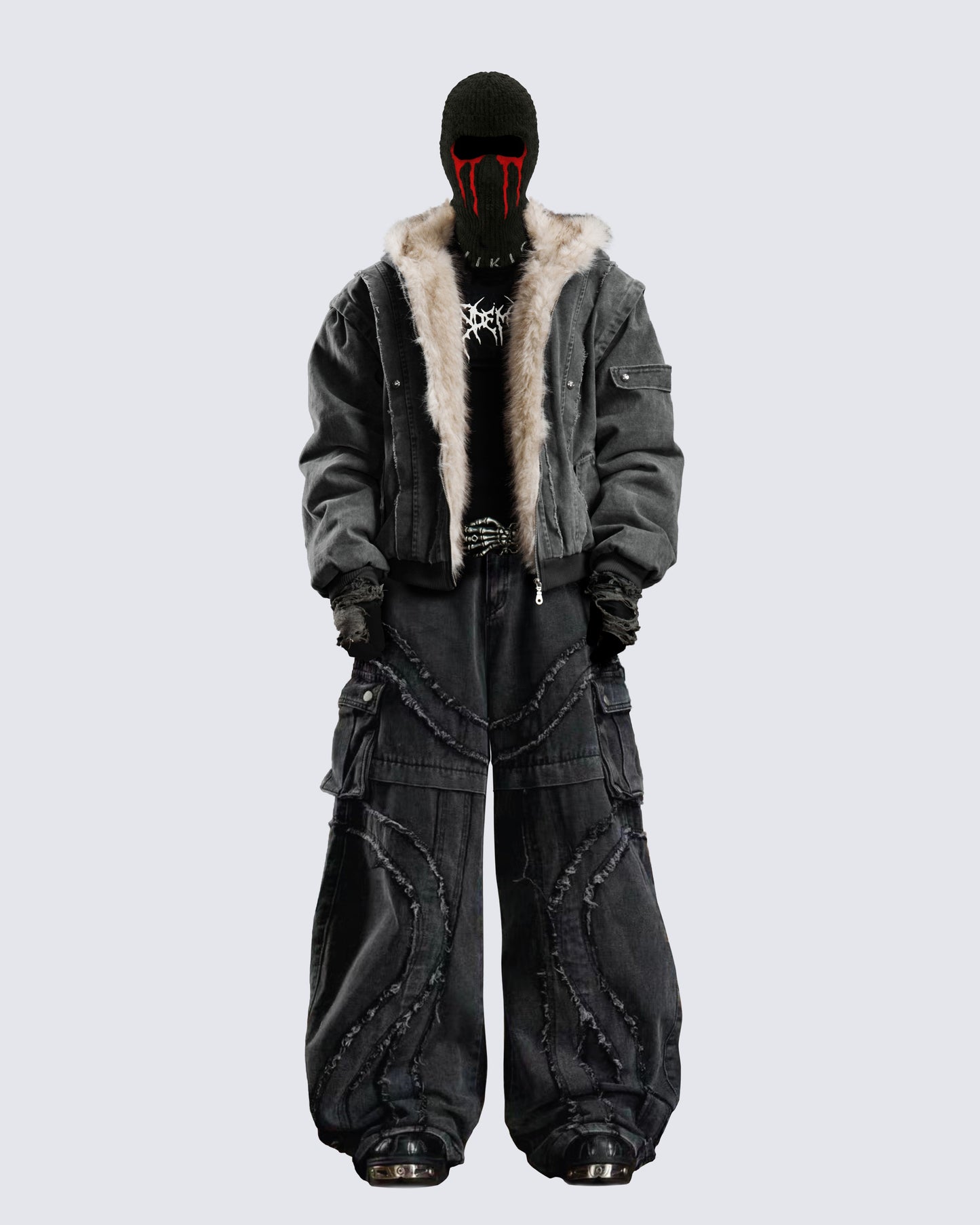 Patchwork Thick Hooded Cotton Jacket