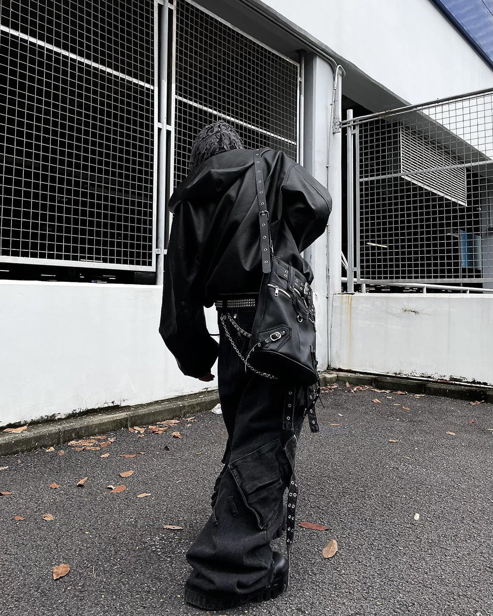 Oversized PU Leather Hooded Jacket