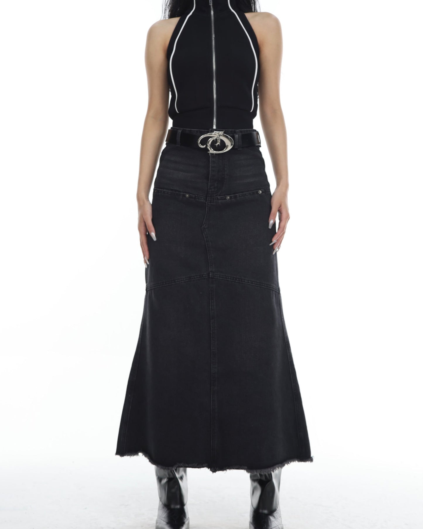 Gothic Dragon Black Leather Belt