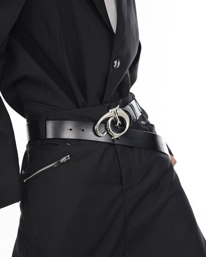 Gothic Dragon Black Leather Belt