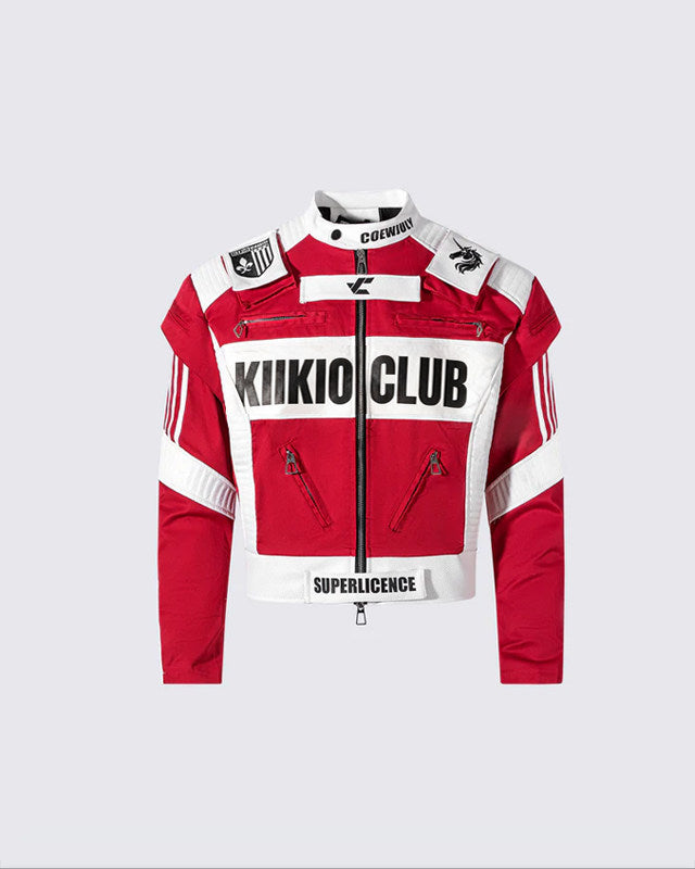 KIIKIO Racing Style Graphic Oversized Jacket