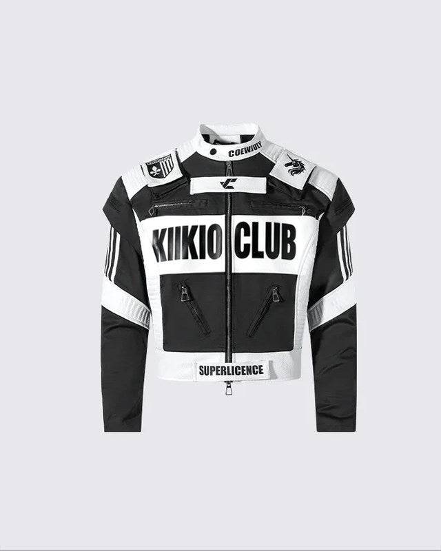 KIIKIO Racing Style Graphic Oversized Jacket