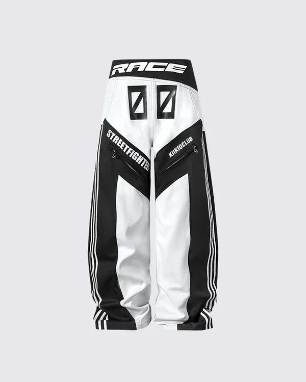 KIIKIO Racing Style Graphic Oversized Pants