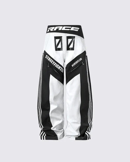 KIIKIO Racing Style Graphic Oversized Pants