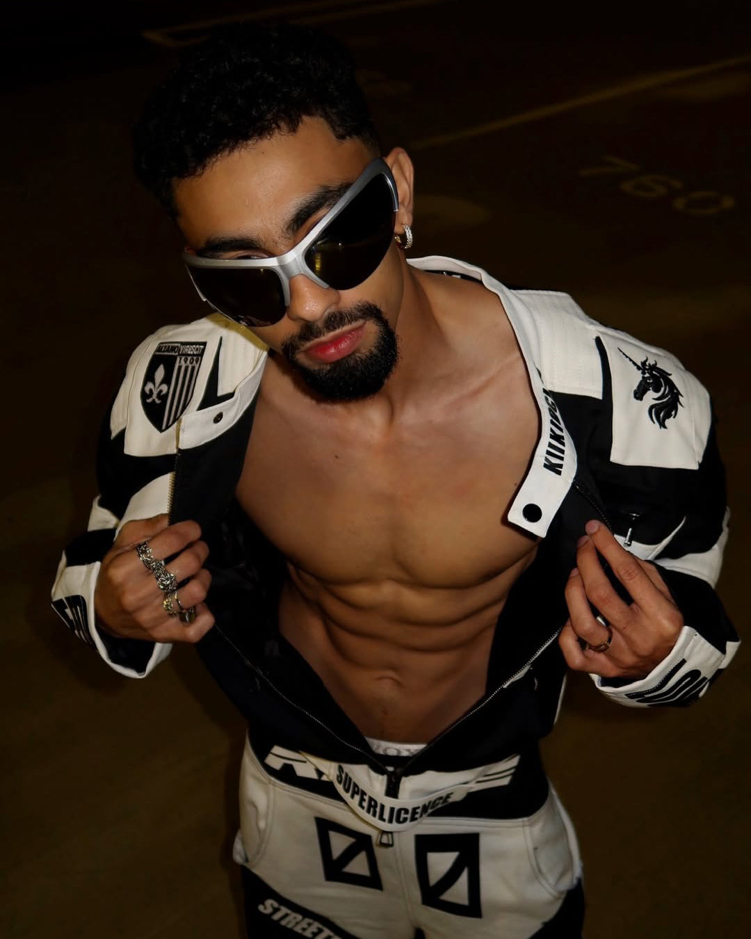 KIIKIO Racing Style Graphic Oversized Jacket