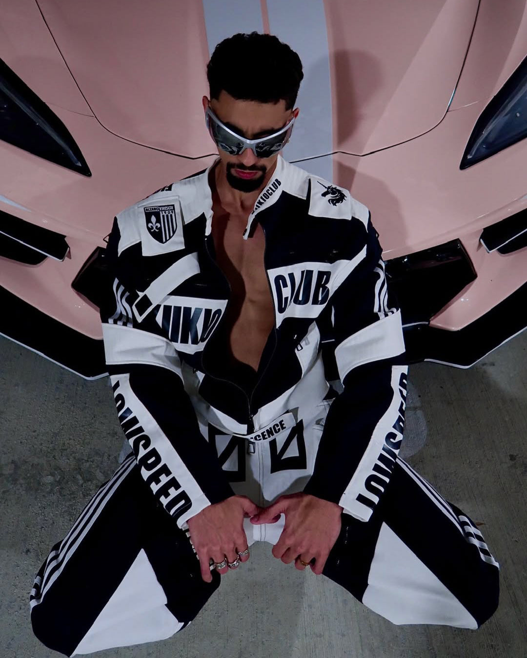 KIIKIO Racing Style Graphic Oversized Jacket