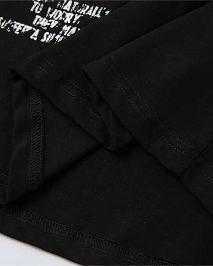 Layered Sleeve Grunge Graphic Long Sleeve T-Shirt