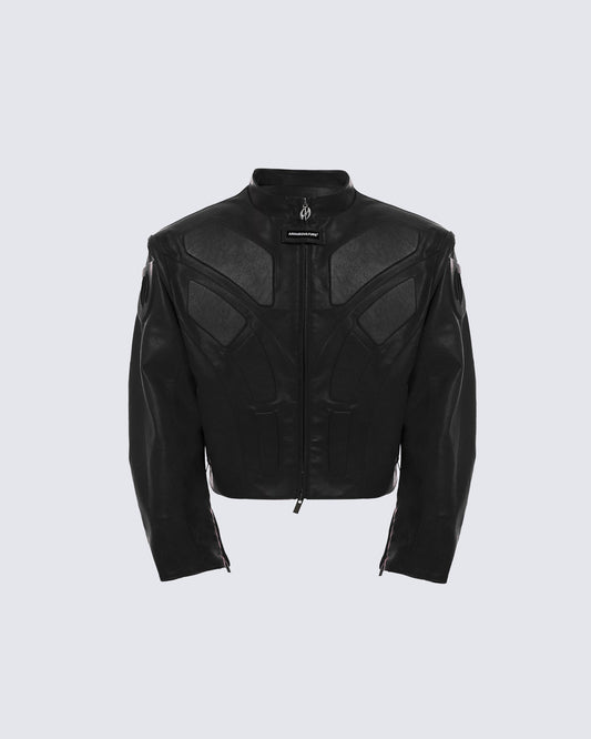 Futuristic Armor-Style Biker Jacket