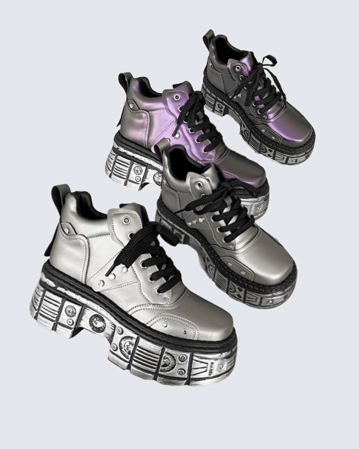 Cyberpunk Chunky Platform Sneakers – Futuristic Streetwear Boots