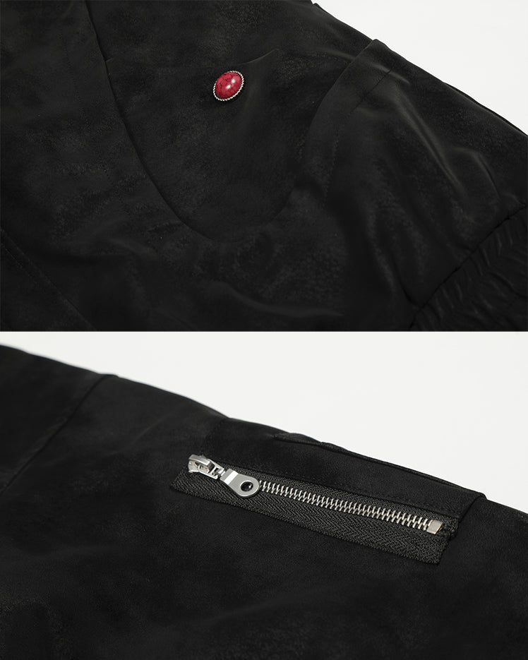 American Retro Fur-Collar Fleece-Lined Cotton Jacket