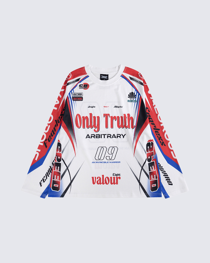 Racing Graphic Long Sleeve Mesh Jersey