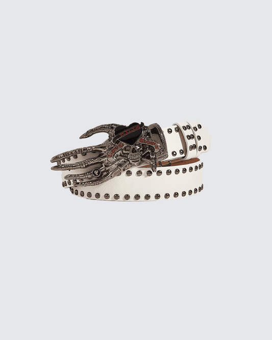 Skull Hand Studded Belt
