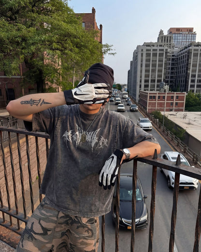 KIIKIO-Washed Vintage Graphic T-Shirt