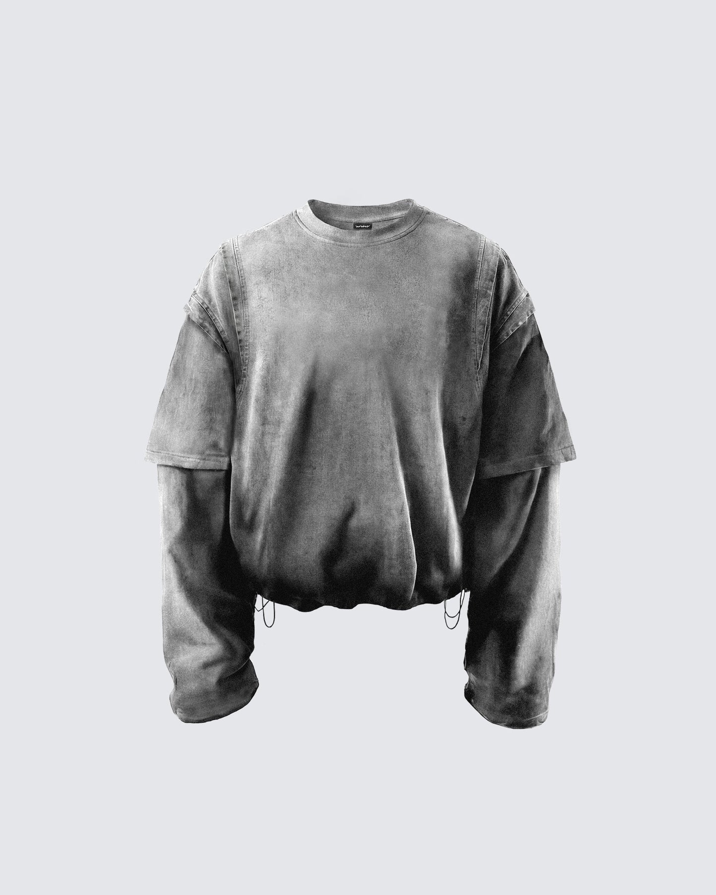 KIIKIO-Vintage Washed Layered Long-T-Shirt