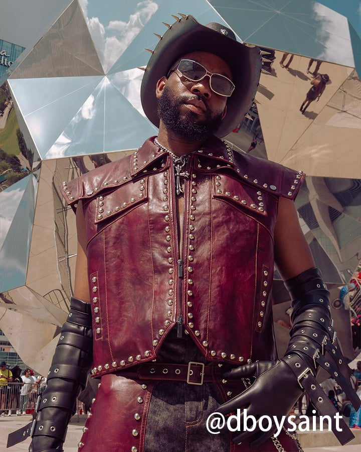 Burgundy Studded Leather Vest