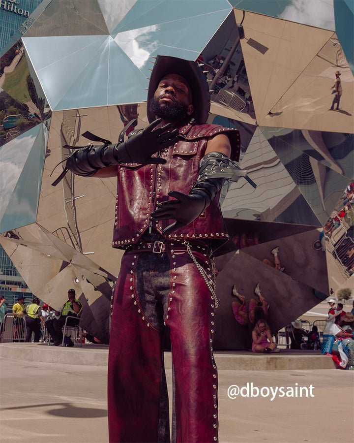 Burgundy Studded Leather Vest