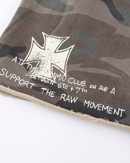 Graffiti Camo Sleeveless Oversized T-Shirt