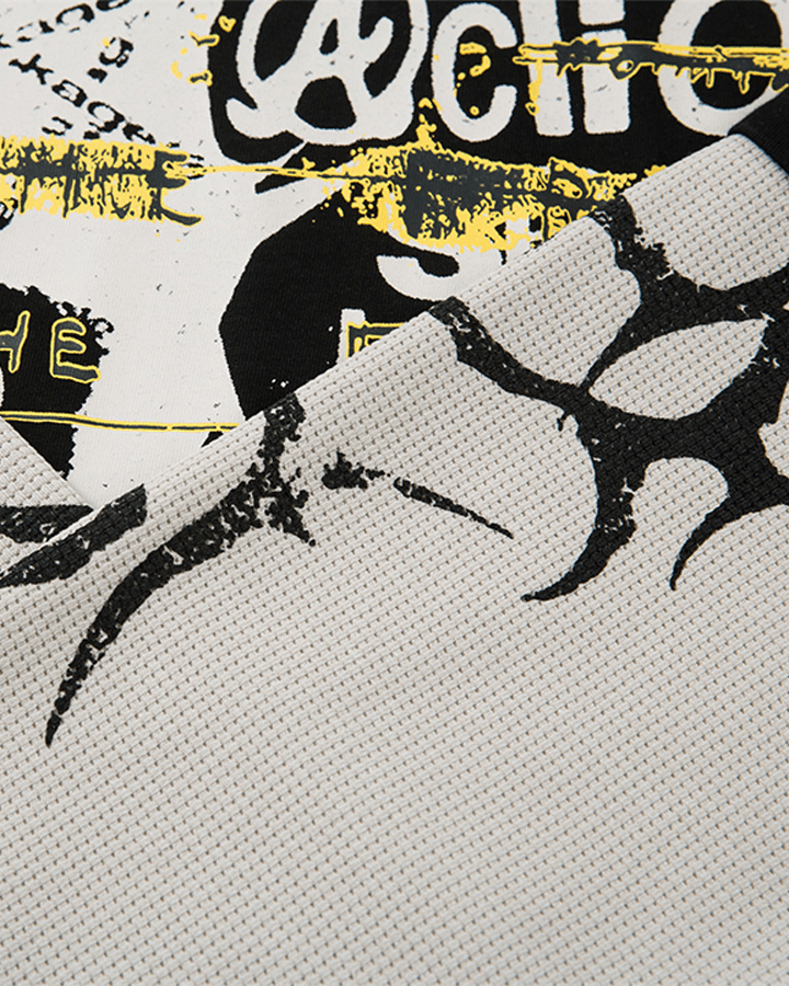 Layered Sleeve Grunge Graphic Long Sleeve T-Shirt