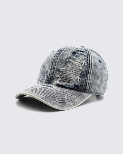 Distressed Washed Peaked Cap