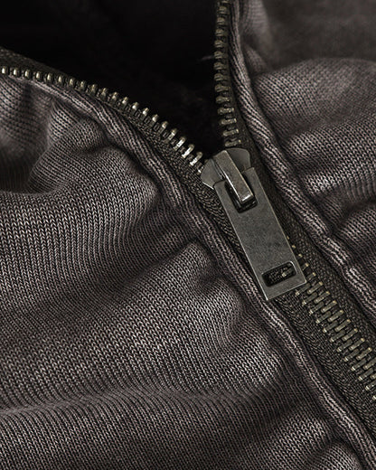 KIIKIO Washed Arc-Sleeve Hoodie