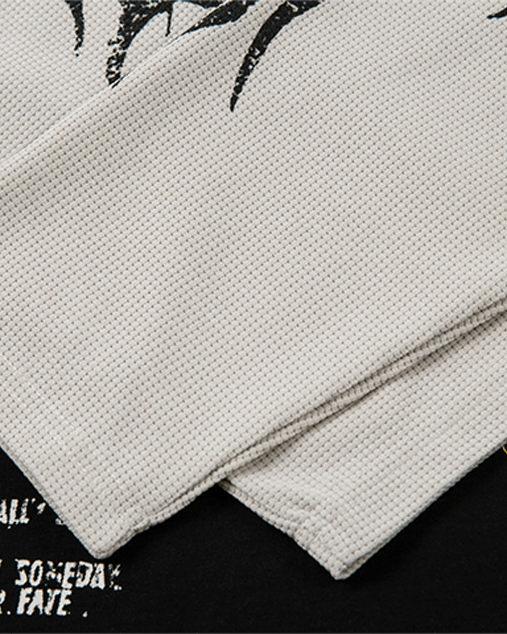 Layered Sleeve Grunge Graphic Long Sleeve T-Shirt