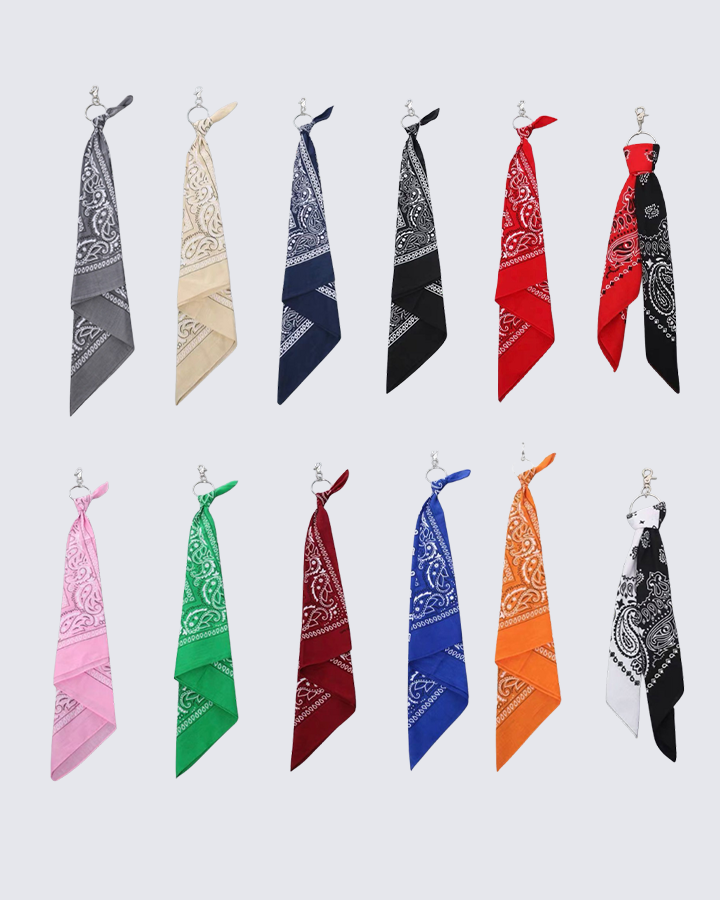 Multi-Color Paisley Bandana Layered Streetwear and Hip-Hop Design  Product Details (English):