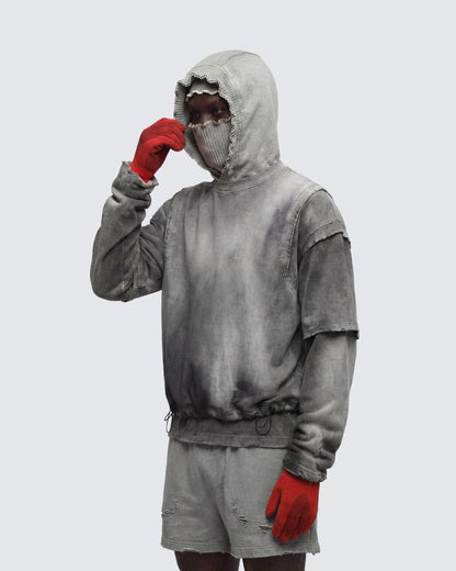 KIIKIO-Vintage Washed Layered Long-T-Shirt