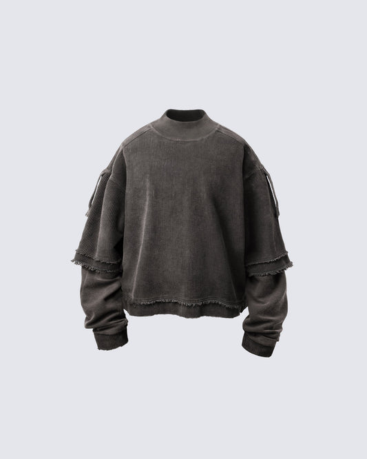 KIIKIO Patchwork Distressed Sweatshirt